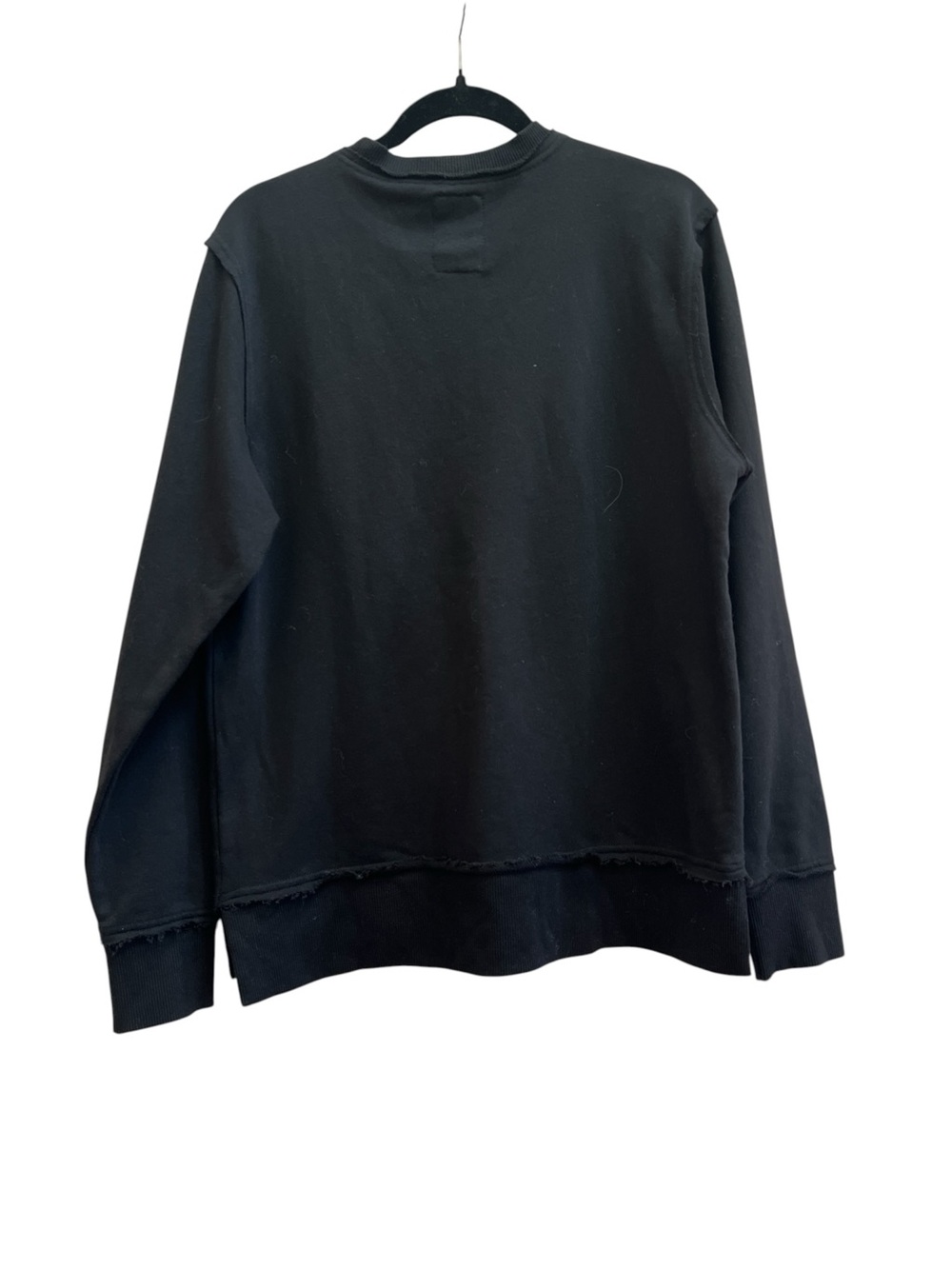 PRPS Mens M Black Red Distressed Openwork Crewneck Sweatshirt Streetwear Moto - Picture 3 of 7